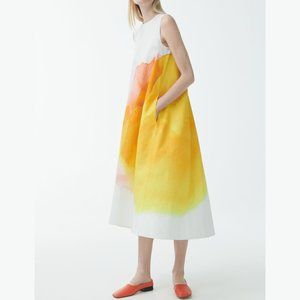 COS Organic Cotton Watercolour Print Maxi Dress